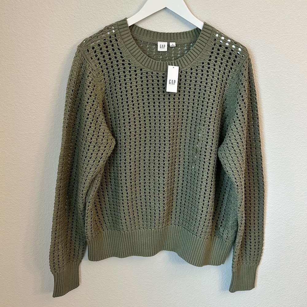 ☀️ New! GAP Crochet Crewneck Sweater - Picture 2 of 13